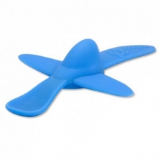 Ложка силиконовая мягкая голубая в форме самолета, 18 см артикул 830